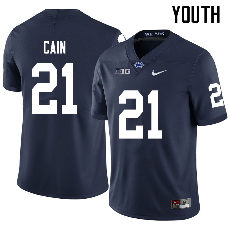 NCAA Nike Youth Penn State Nittany Lions Noah Cain #21 College Football Authentic Navy Stitched Jersey GVX1298PT